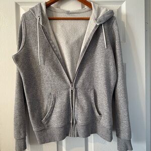 Old Navy Light Gray Sherpa-Lined Hoodie